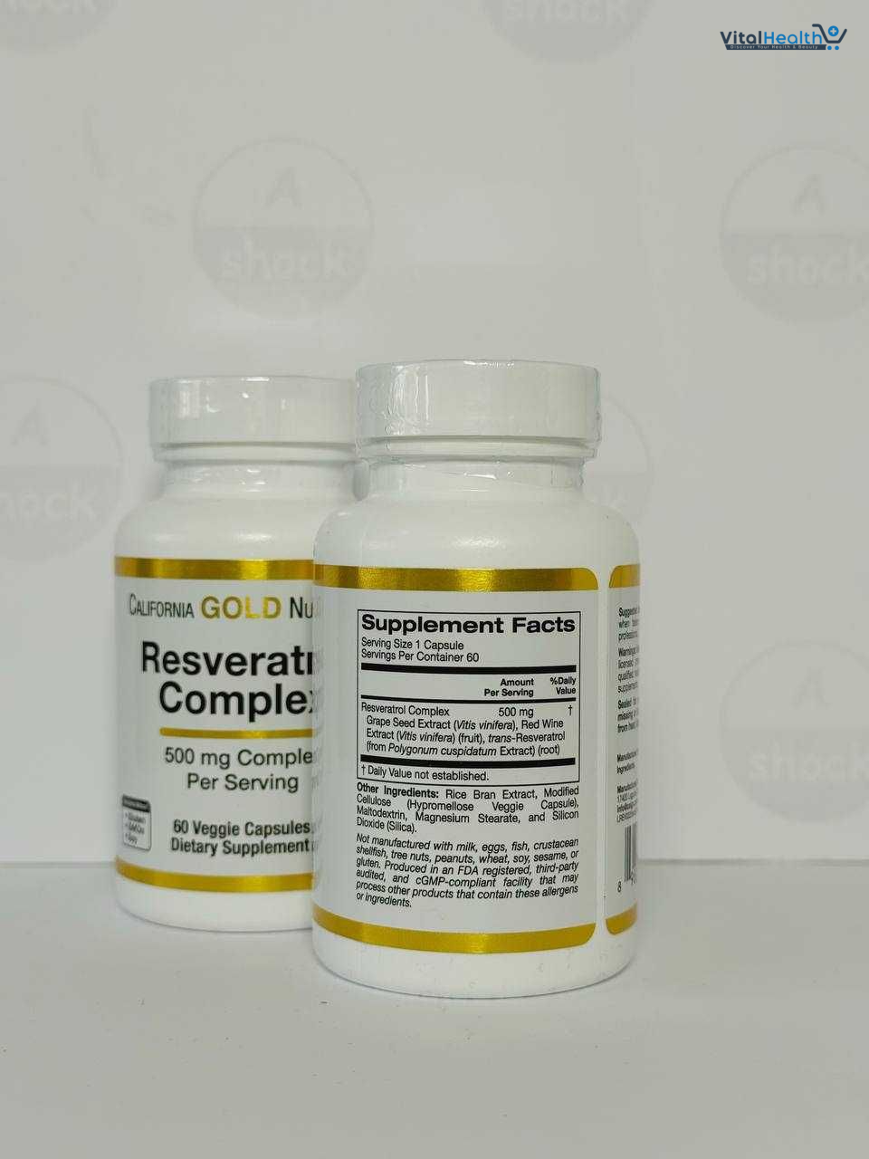 California Gold Nutrition, Resveratrol Complex with Grape Seed Extract, Red Wine Extract, and trans-Resveratrol, 60 Veggie Capsules thumbnail 3