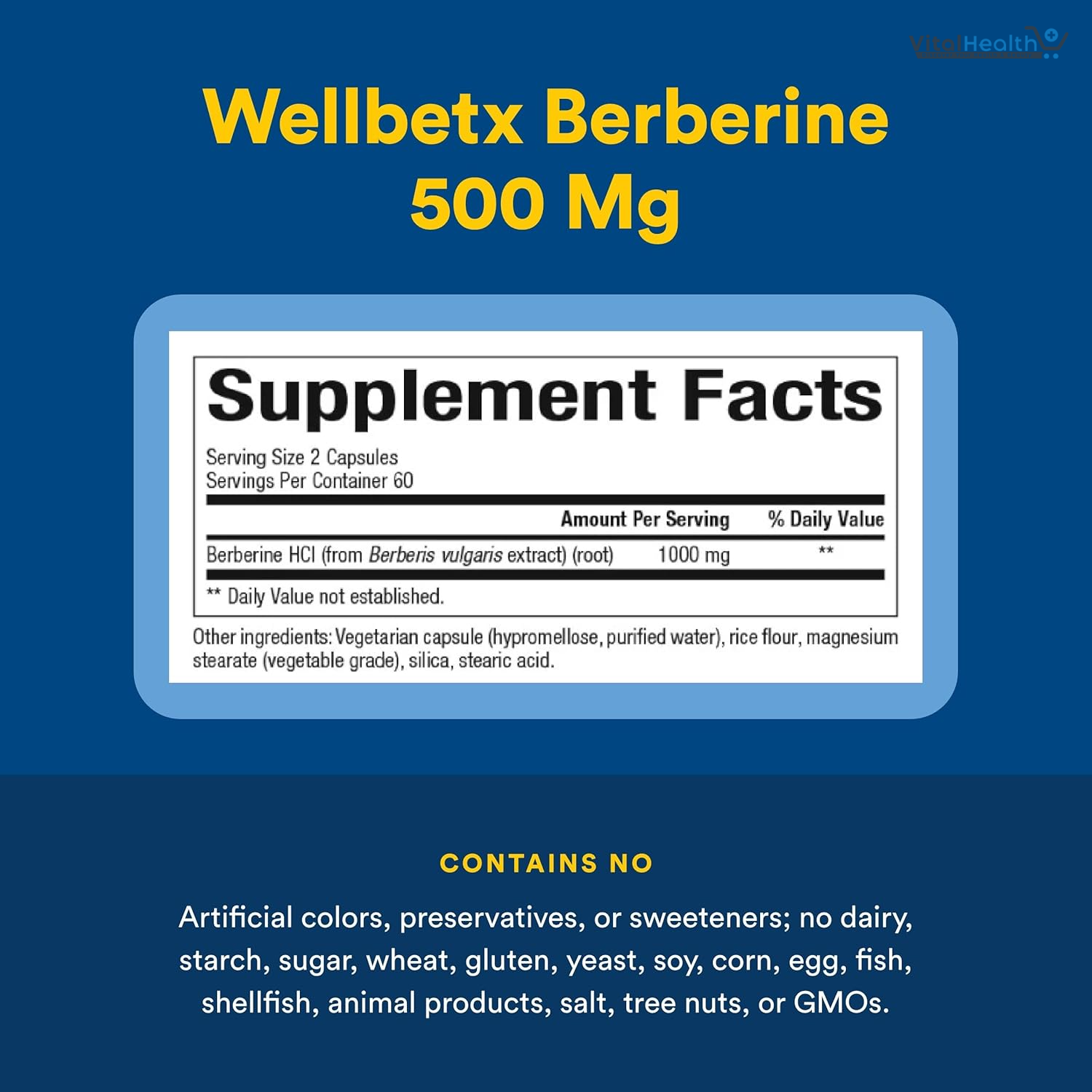Natural Factors WellBetX Berberine 500mg - Supports Metabolic Health - Formula Supports Healthy Heart - 120 Capsules thumbnail 4