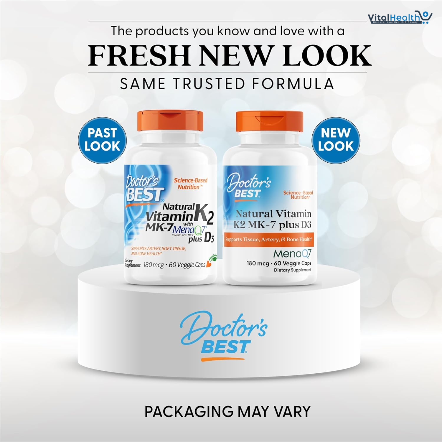 Doctor's Best Natural Vitamin K2 MK-7 Plus D3 - VIT D3 and K2 MK7 Supplement for Men &amp; Women 60 Veg Caps thumbnail 6