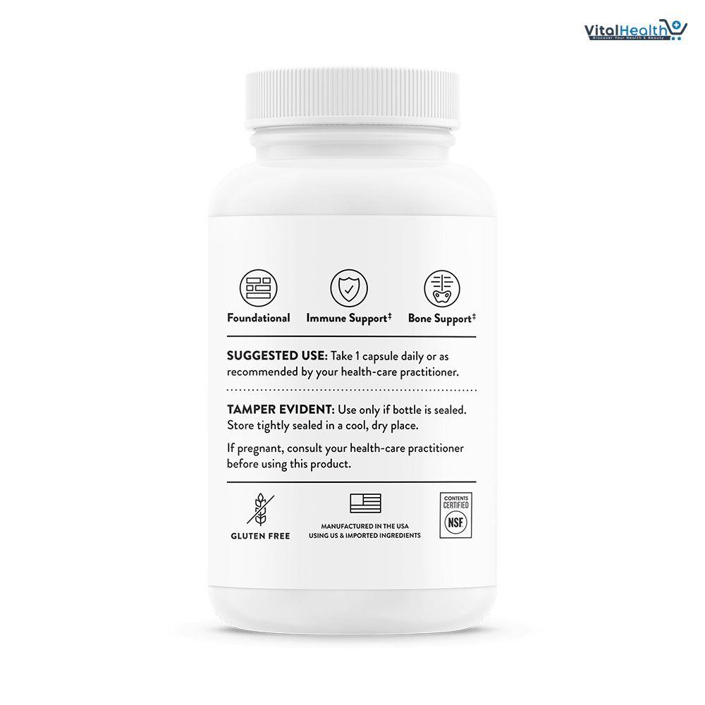 THORNE D-10,000 IU - Vitamin D3 Supplement - Supports Healthy Bones, Teeth, Muscles, Cardiovascular &amp; Immune Function - Gluten, Dairy &amp; Soy-Free - 10,000 IU - 60 Servings thumbnail 6