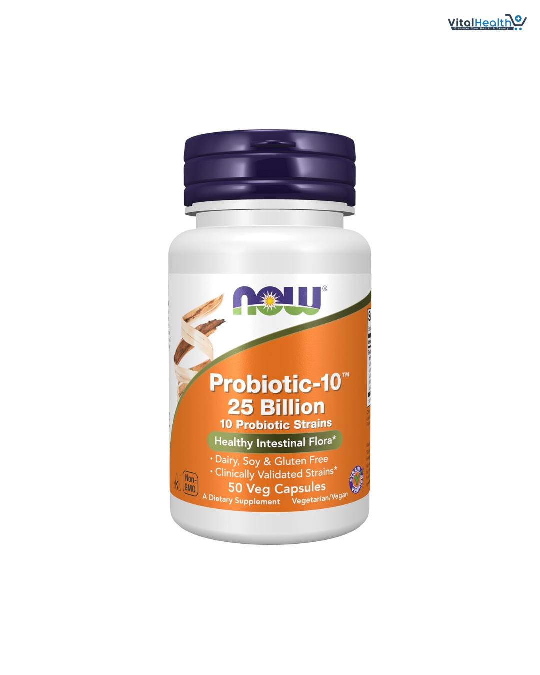 NOW Foods Supplements, Probiotic-10™, 25 Billion, with 10 Probiotic Strains, Dairy, Soy and Gluten Free, Strain Verified, 50 Veg Capsules thumbnail 4