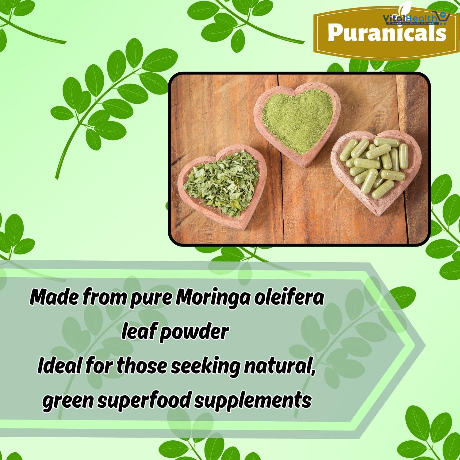 Moringa Premium 320 Capsules Non GMO and Gluten Free | Herbal Supplement | 600 mg Per Serving | Made with Herb Moringa Leaf Powder thumbnail 2
