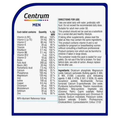 Centrum Men's Multivitamin Supplement 30 Tablets thumbnail 3