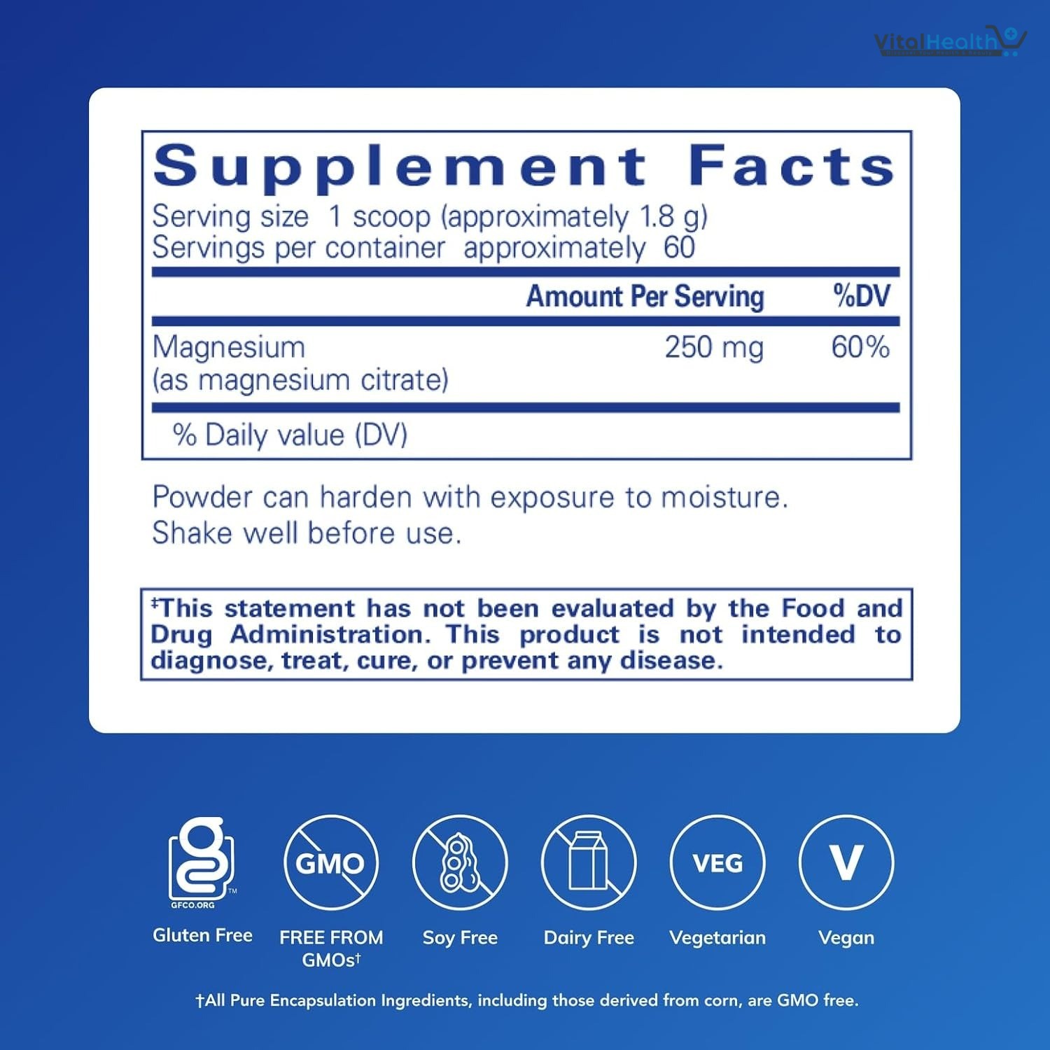 Pure Encapsulations Magnesium Powder)250mg - Bioavailable Magnesium Citrate Supplement - 107 Grams thumbnail 6