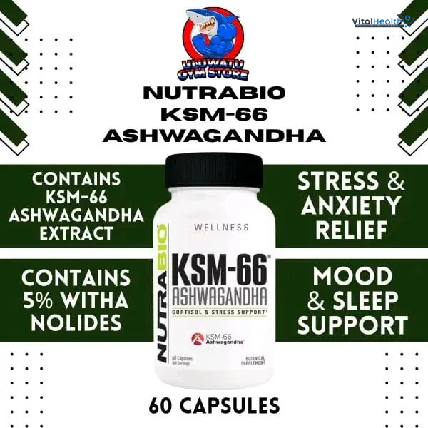 NutraBio Ashwagandha KSM-66 | Ashwagandha Herbal Supplement for Stress, Mood, &amp; Performance | 600 MG of Clinically Studied KSM66 60 Capsules thumbnail 8
