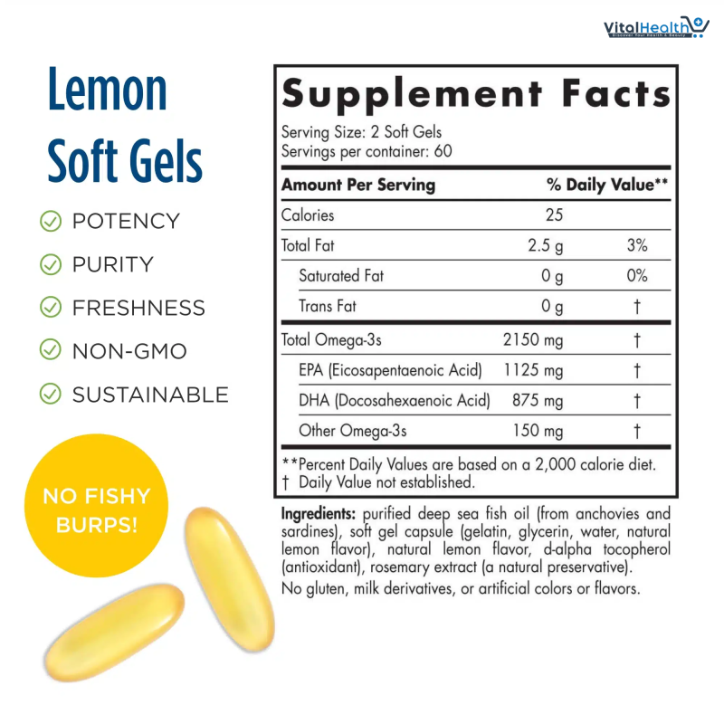 Nordic Naturals ProOmega 2000, Lemon Flavor - 120 Soft Gels - 2150 mg Omega-3 - Ultra High-Potency Fish Oil - EPA &amp; DHA thumbnail 2