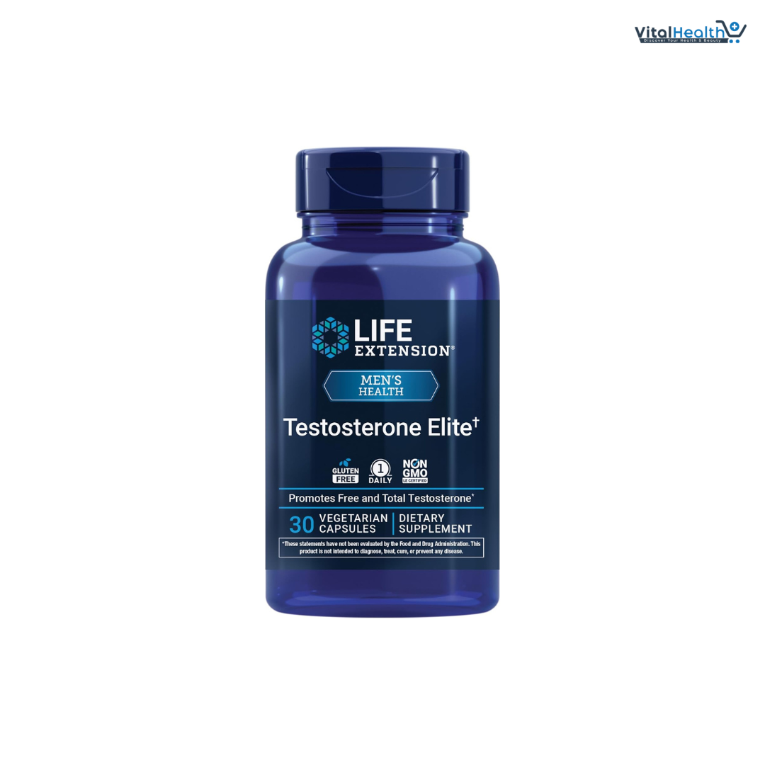 Life Extension Testosterone Elite, Testosterone Supplement, Male Health Support Supplement, Pomegranate, Cacao, Luteolin, Non-GMO, Gluten-Free, Vegetarian, 30 Capsules thumbnail 4