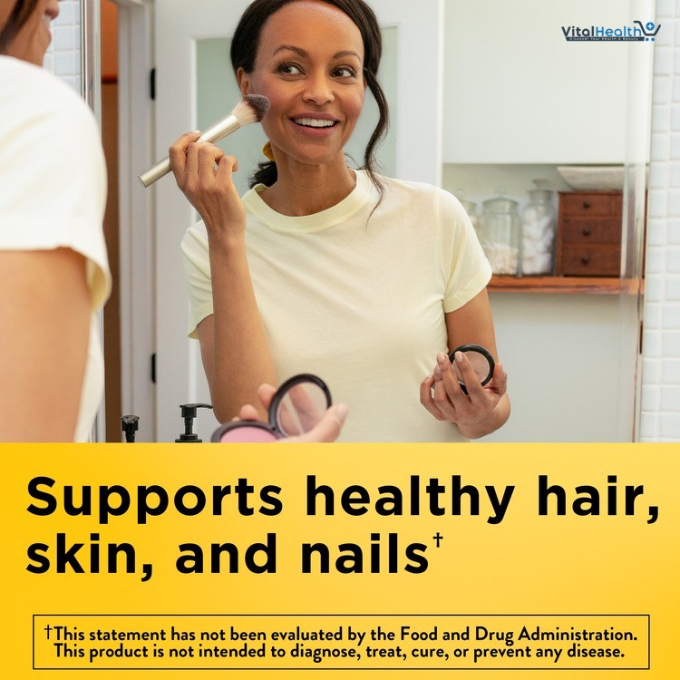 Nature Made Maximum Strength Biotin 1000 mcg, Dietary Supplement may help support Healthy Hair, Skin &amp; Nails, 120 Softgels thumbnail 2