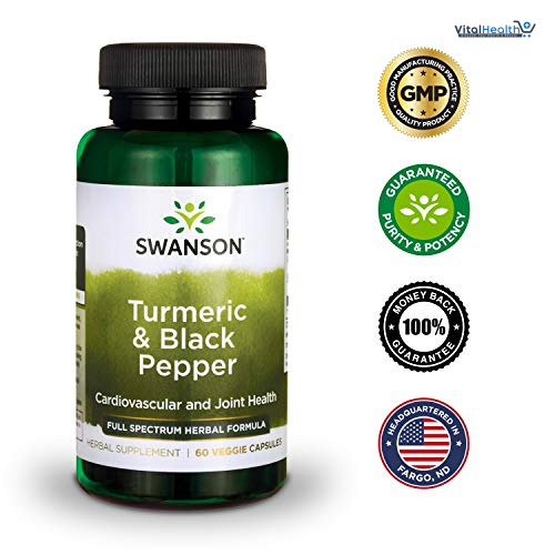 Swanson Turmeric &amp; Black Pepper - Organic Joint Health, Heart Health, Digestion, &amp; Liver Support Supplement - Natural Formula for Enhanced Bioavailability &amp; Absorption - (60 Veggie Capsules) thumbnail 7