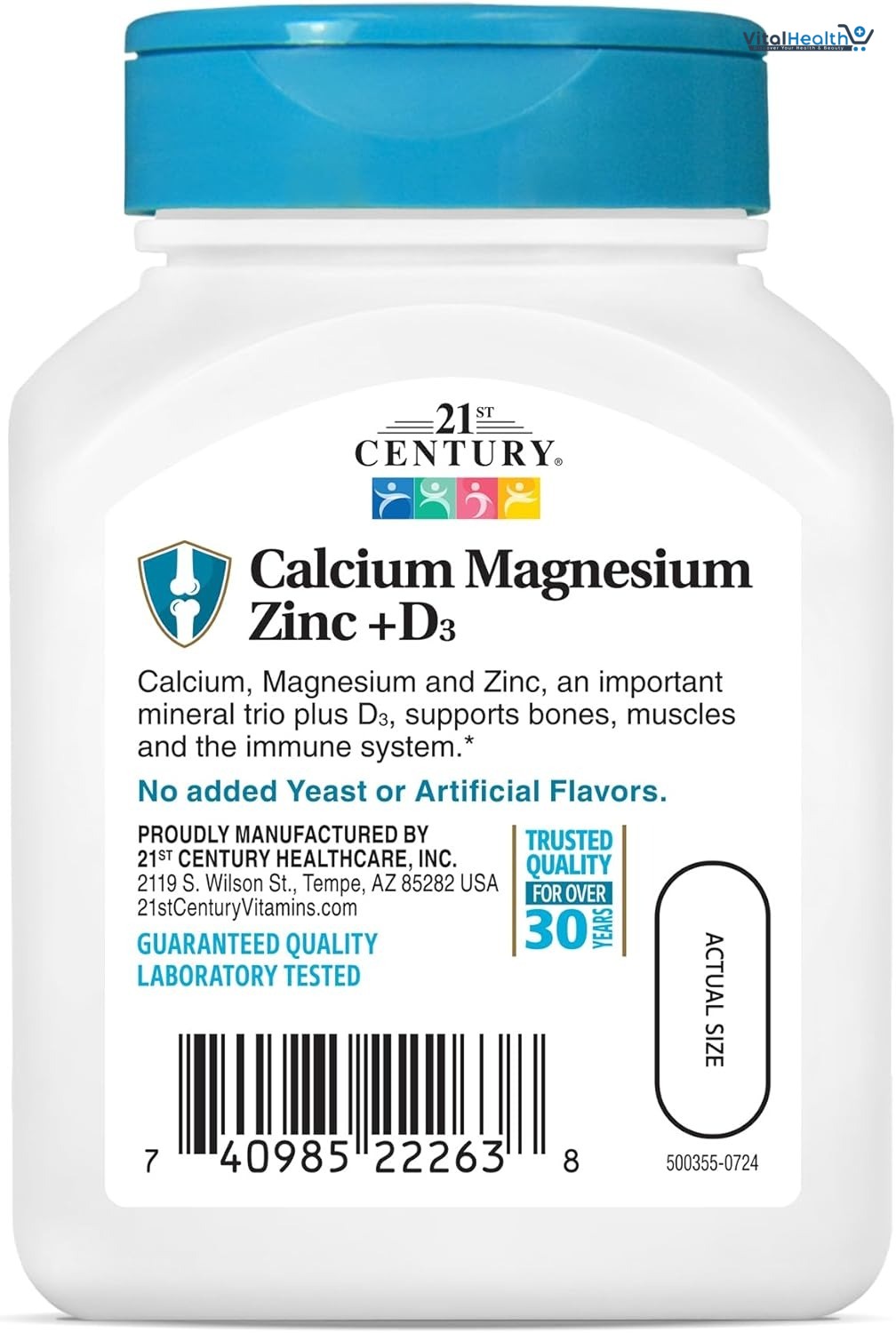 21st Century Calcium Magnesium Zinc +D Tablets, 90 Count for Bone Health thumbnail 5