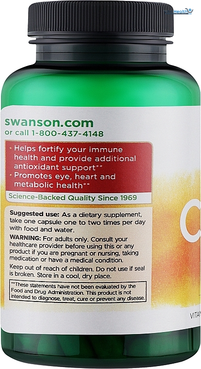 Swanson Vitamin C with Rose HIPS Immune System Support Skin Cardiovascular Health Antioxidant Supplement 1000 mg 250 Capsules (Caps) thumbnail 3