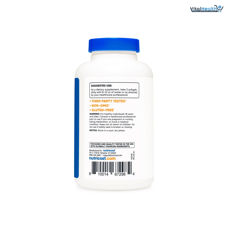 Nutricost Omega 3 Fish Oil - 2500MG, 120 Softgels (40 Serv) - Fish Oil, Wild Caught! 1200mg EPA 850mg DHA - Non-GMO, Gluten Free thumbnail 5