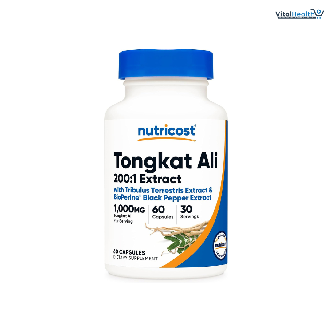 Nutricost Tongkat Ali 1,000mg 60 Capsules - with Tribulus Terrestris and BioPerine, Vegetarian Caps, Non-GMO, Gluten Free, Potent Extract thumbnail 2