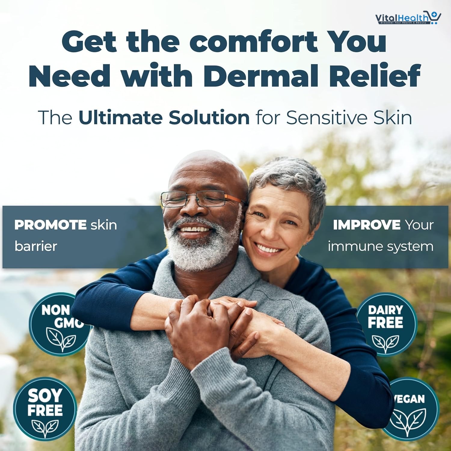 PUREHEALTH RESEARCH Dermal Relief Supplements - for Irritated Skin, Eczema and Dermatitis with L-Histidine, Ashwagandha Root Extract, Rhodiola Crenulata, Vitamin D and E - 1 Bottle - 60 Capsules thumbnail 3