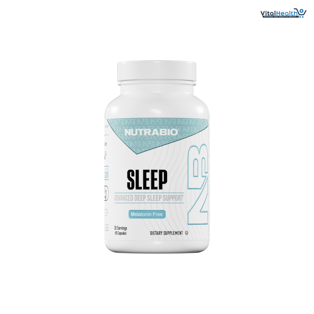 NutraBio Sleep - Advanced Deep Sleep Supplement - Restorative Natural Sleep Aid, Reduces Restlessness - Melatonin Free Sleep Aid - 30 Servings- 90 Capsules thumbnail 6