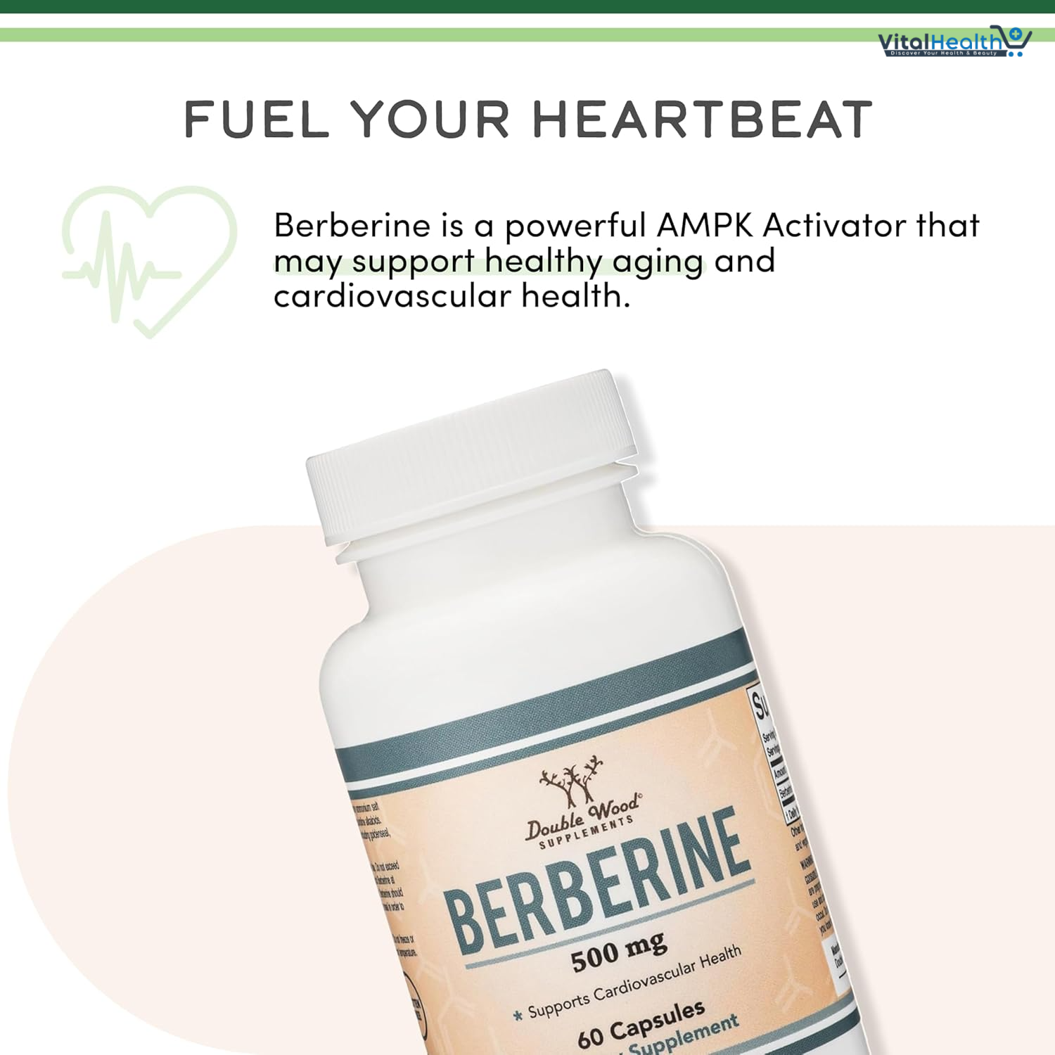 Berberine Supplement 500mg, 60 Capsules (Third Party Tested, Non-GMO, Gluten Free, Vegan Safe) AMPK Activator - Berberine HCL for Cardiovascular Health by Double Wood thumbnail 3