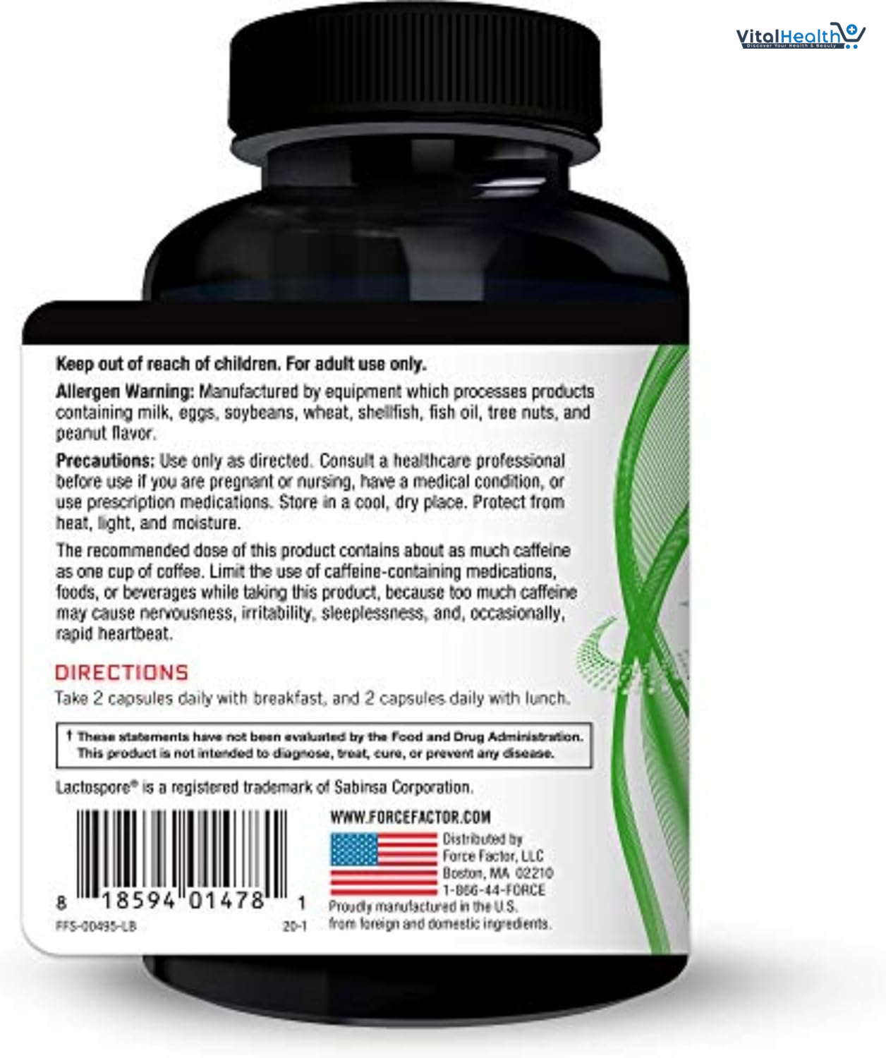 ProbioSlim Weight Loss Essentials Complete Daily Digestive Health and Weight Loss Probiotic Supplement for Women and Men with Electrolytes and Green Tea Extract, Force Factor, 120 Capsules thumbnail 4