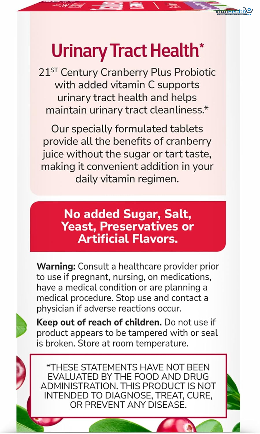 21st Century Cranberry Plus Probiotic Tablets, 60 Count thumbnail 4
