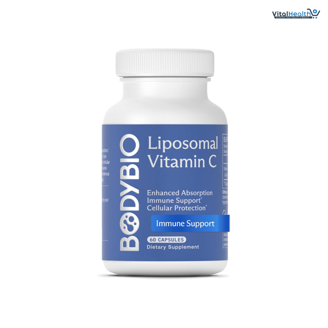 BodyBio Liposomal Vitamin C - Powerful Antioxidant for Immune Support and Cellular Health, 1,000 mg Pure Ascorbic Acid with Maximum Absorption 60 Capsules thumbnail 5