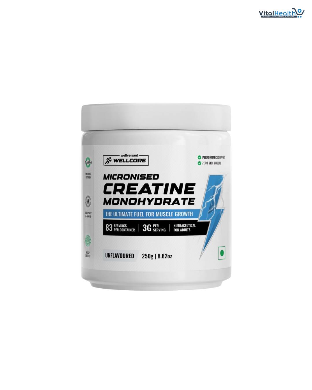 Wellcore Pure Micronised Creatine Powder (83 Servings, Unflavoured) For Enhanced Muscle Strength With Rapid Absorption | Creatine Monohydrate | Wellcore Creatine - 250g thumbnail 6
