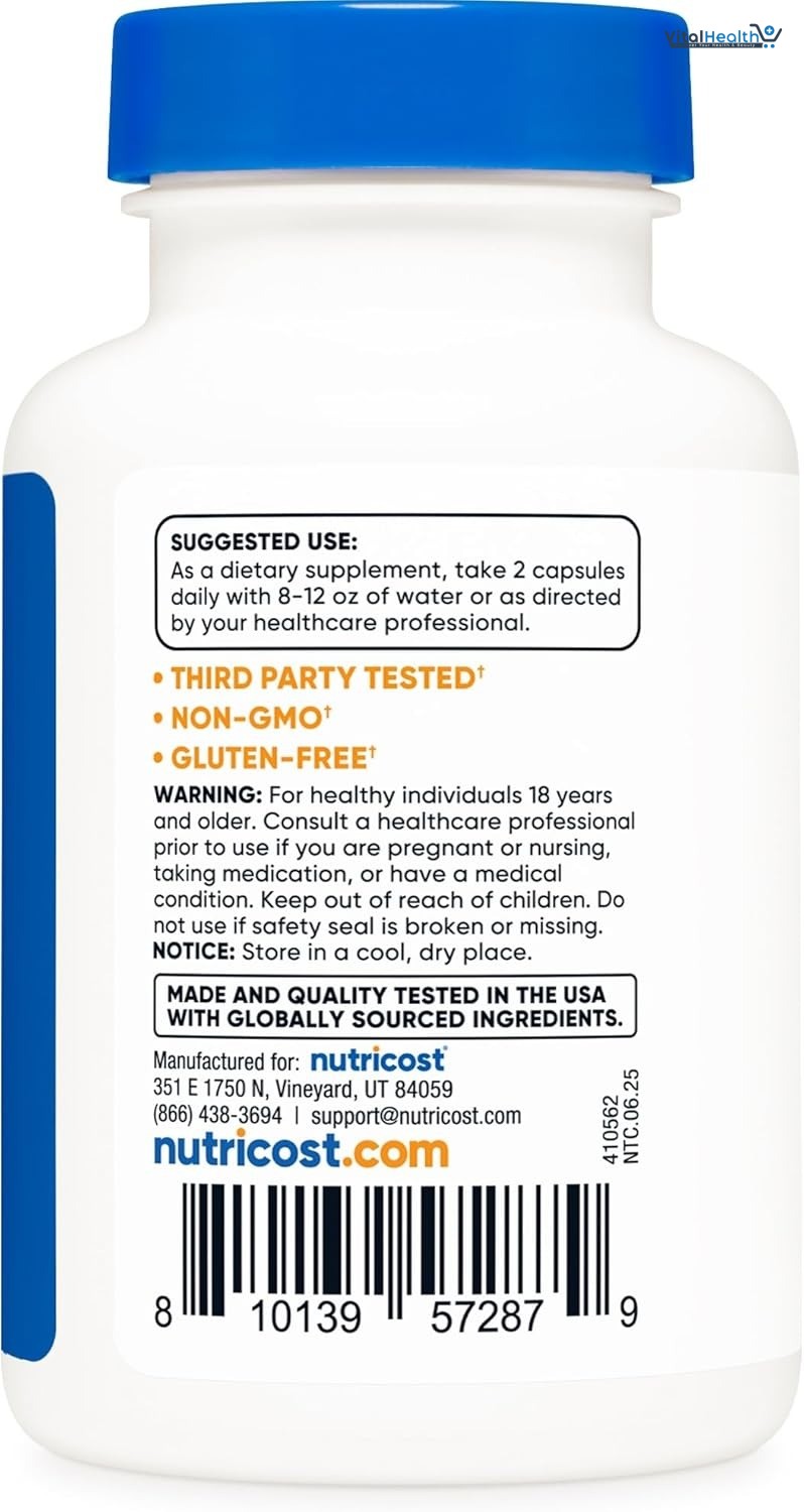 Nutricost Berberine HCl 1200mg , 60 Vegetarian Capsules - Gluten Free &amp; Non-GMO thumbnail 3