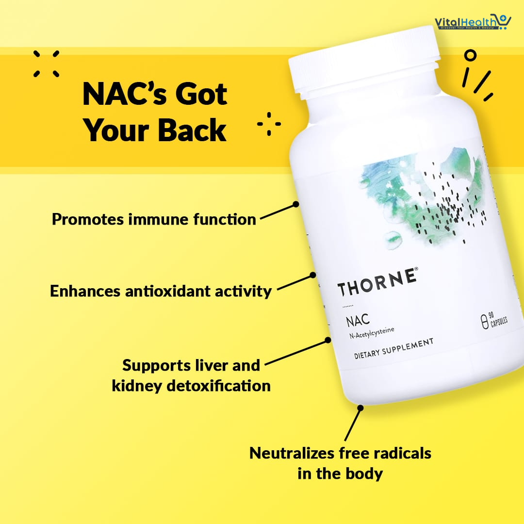 THORNE - NAC - N-Acetylcysteine - 500mg - Supports Respiratory Health &amp; Immune Function - Promotes Liver &amp; Kidney Detox* - Gluten, Dairy &amp; Soy-Free - 90 Servings thumbnail 3