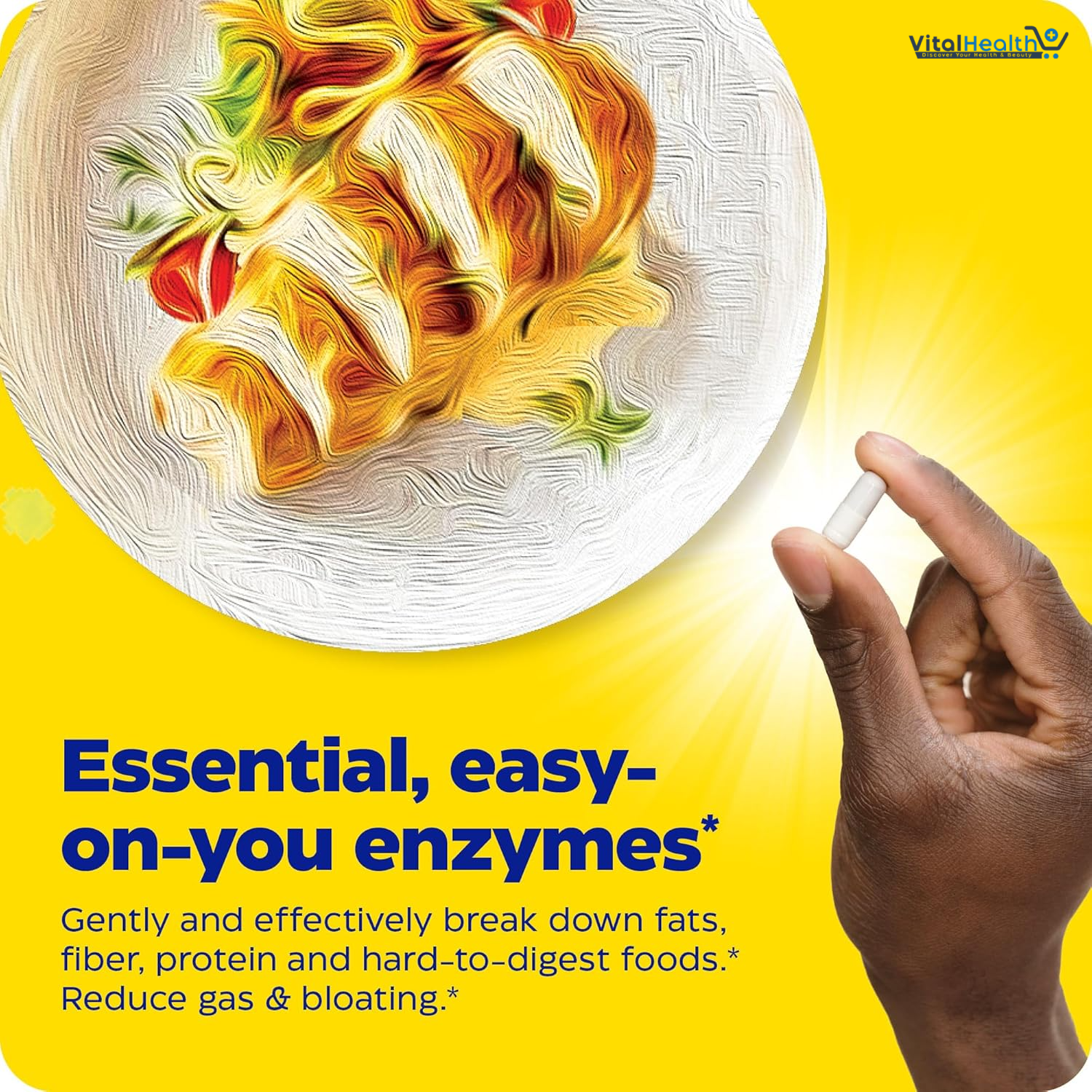 Enzymedica Digest Basic, Digestive Enzymes for Sensitive Stomachs, Offers Fast-Acting Gas &amp; Bloating Relief, 90 Count thumbnail 2