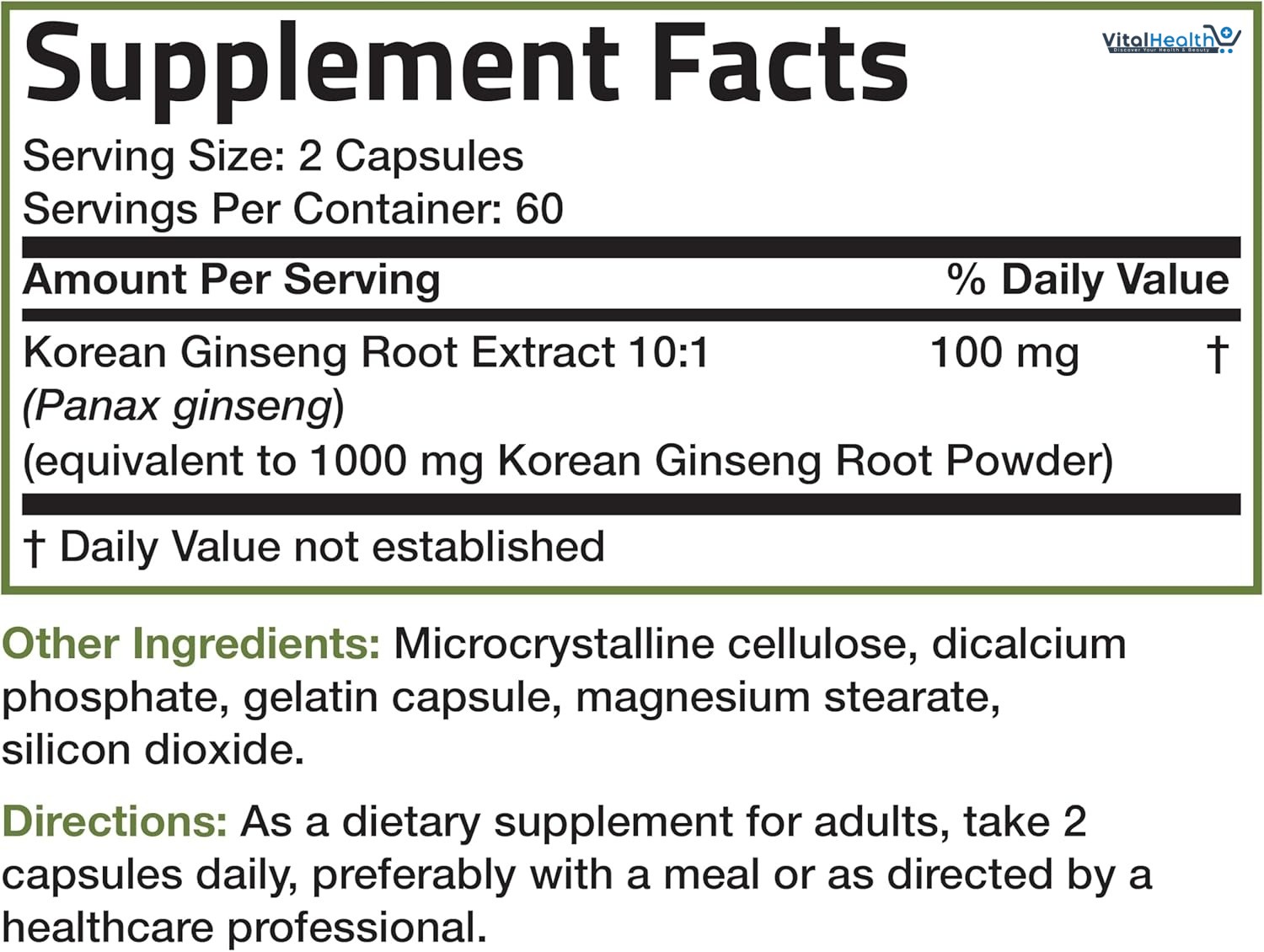 Bronson Korean Panax Ginseng Supports Energy, Endurance &amp; Vitality + Memory and Mental Performance, 120 Capsules thumbnail 2
