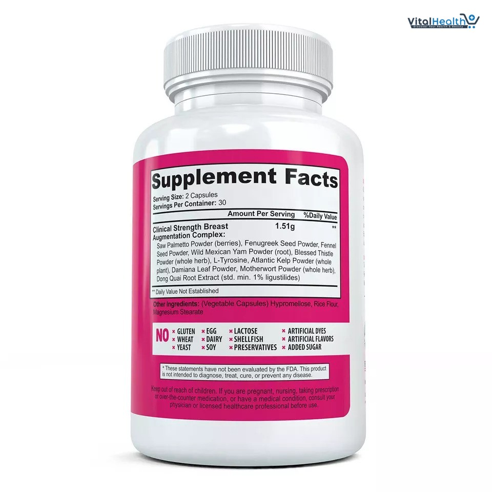 BustMaxx Breast Enlarging Formula Natural Breast Enlargement, Firming &amp; Lift Most Trusted Breast Enhancement Pills 60 Count thumbnail 2
