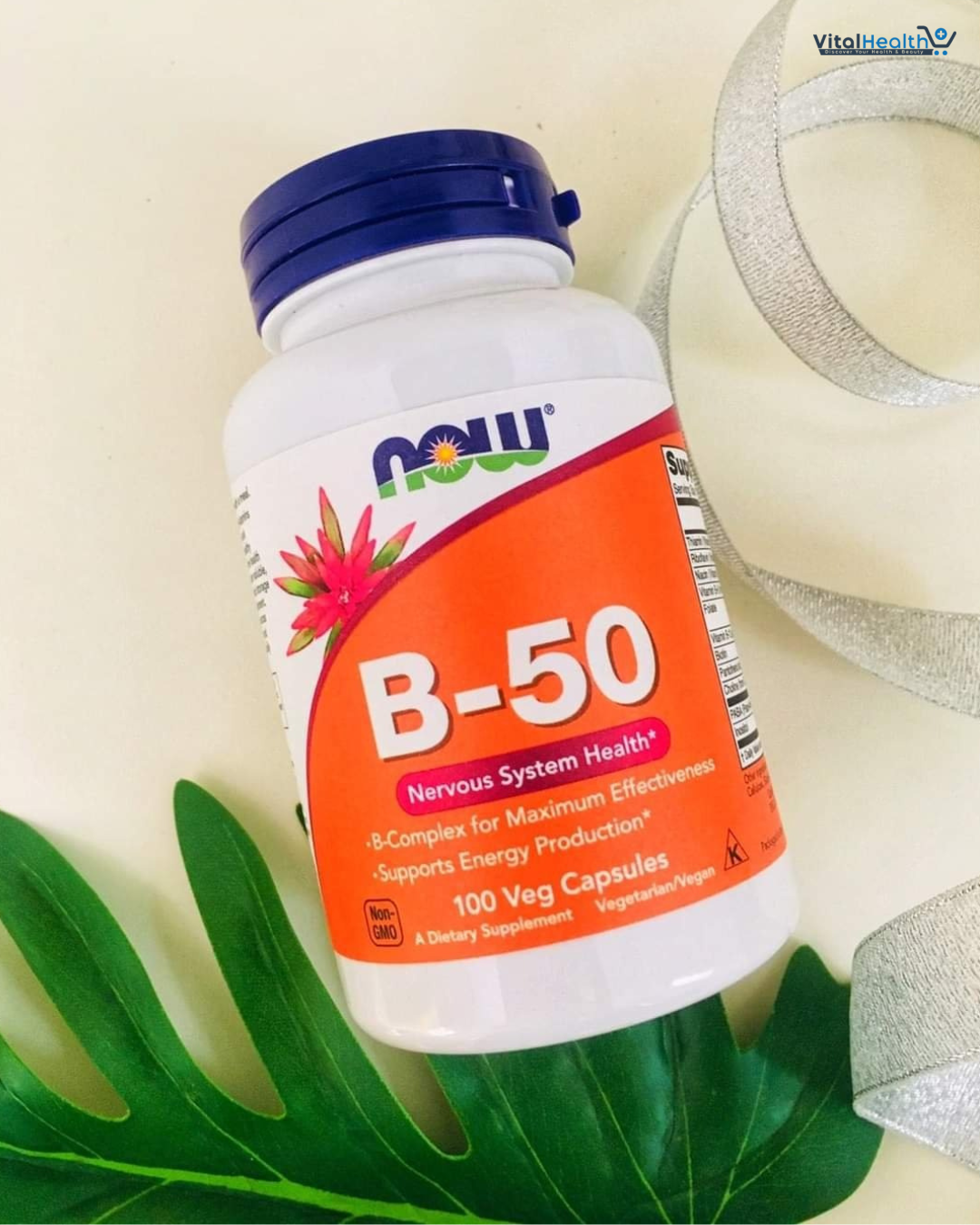 NOW Foods Vitamin B-50, Energy Production, Nervous System Health, 250 Veg Capsules thumbnail 2