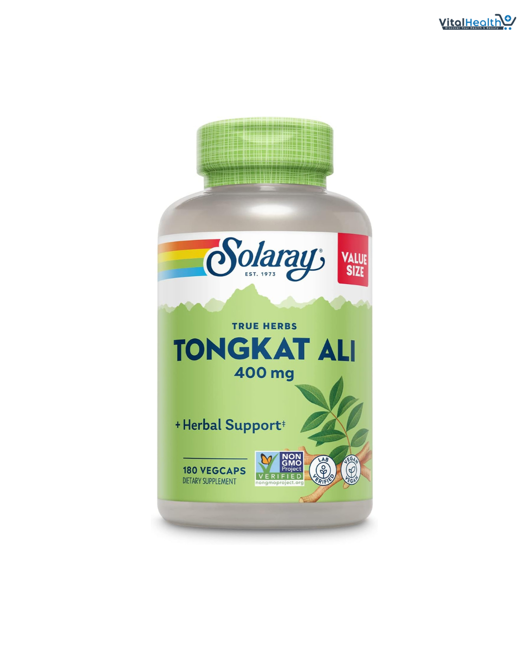 SOLARAY Tongkat Ali 400 mg - Longjack Tongkat Ali for Men - Herbal Support for Men's Health and Vitality - Vegan, Non-GMO, Lab Verified - 180 Servings, 180 VegCaps thumbnail 4