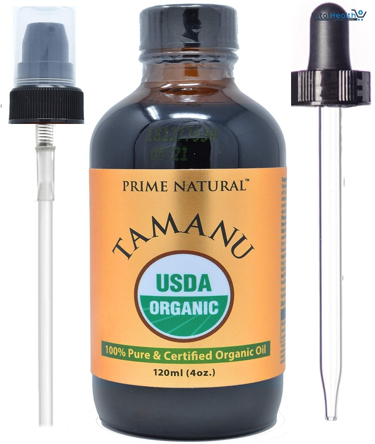 Prime Natural Organic Tamanu Oil - USDA Certified, 100% Pure, Cold Pressed, Unrefined, Virgin (4oz / 120ml) for Face, Hair &amp; Skin Care - Natural Moisturizer thumbnail 4