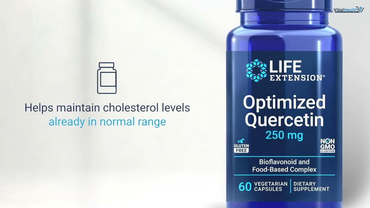 Life Extension Optimized Quercetin 250 mg Supports Immune Health, Heart Health, Non-GMO, Gluten Free - 60 Vegetarian Capsules thumbnail 4