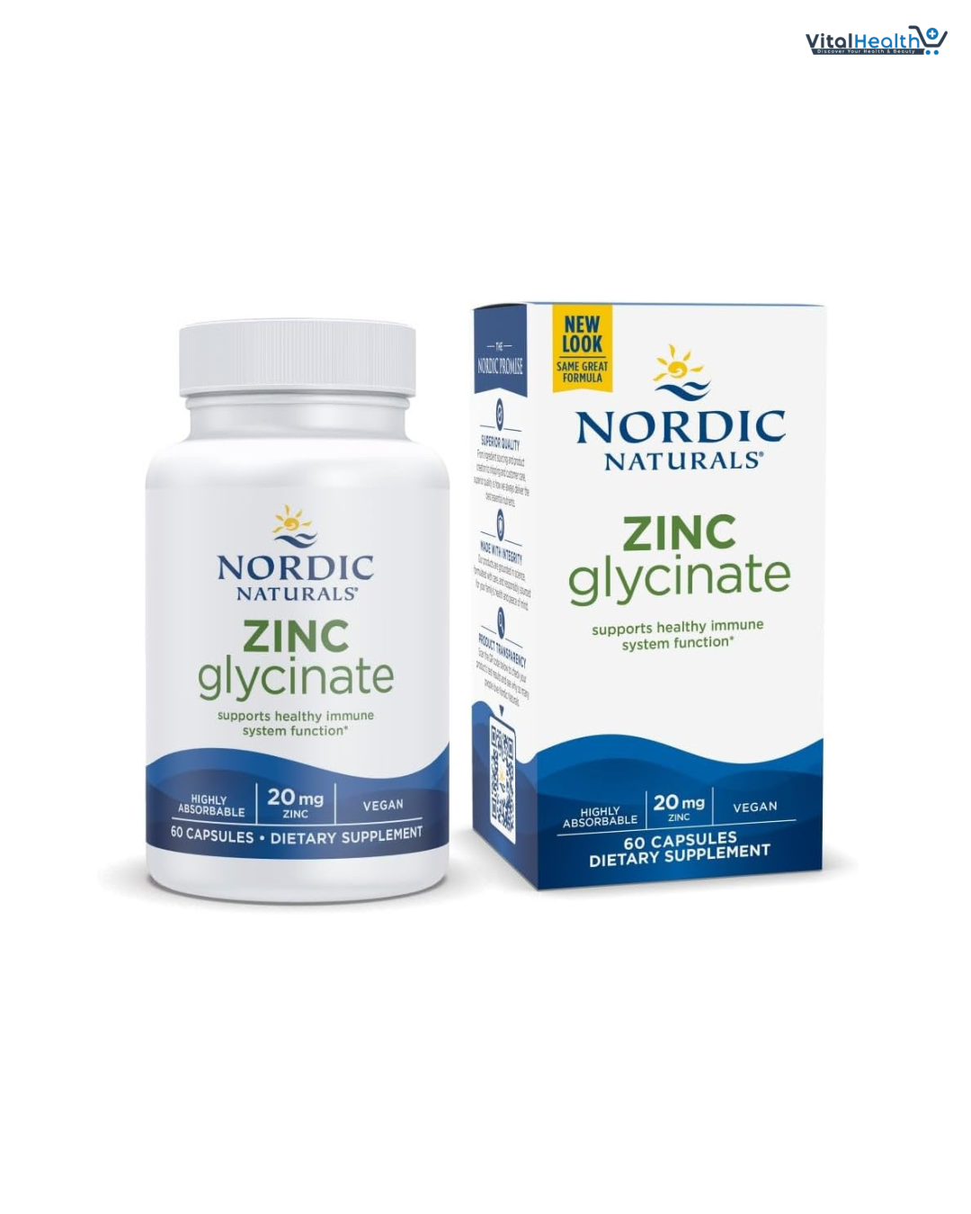 Nordic Naturals Zinc Glycinate - 60 Capsules - 20 mg Highly Absorbable Zinc Glycinate - Optimal Wellness - Non-GMO, Gluten Free, Vegan thumbnail 4