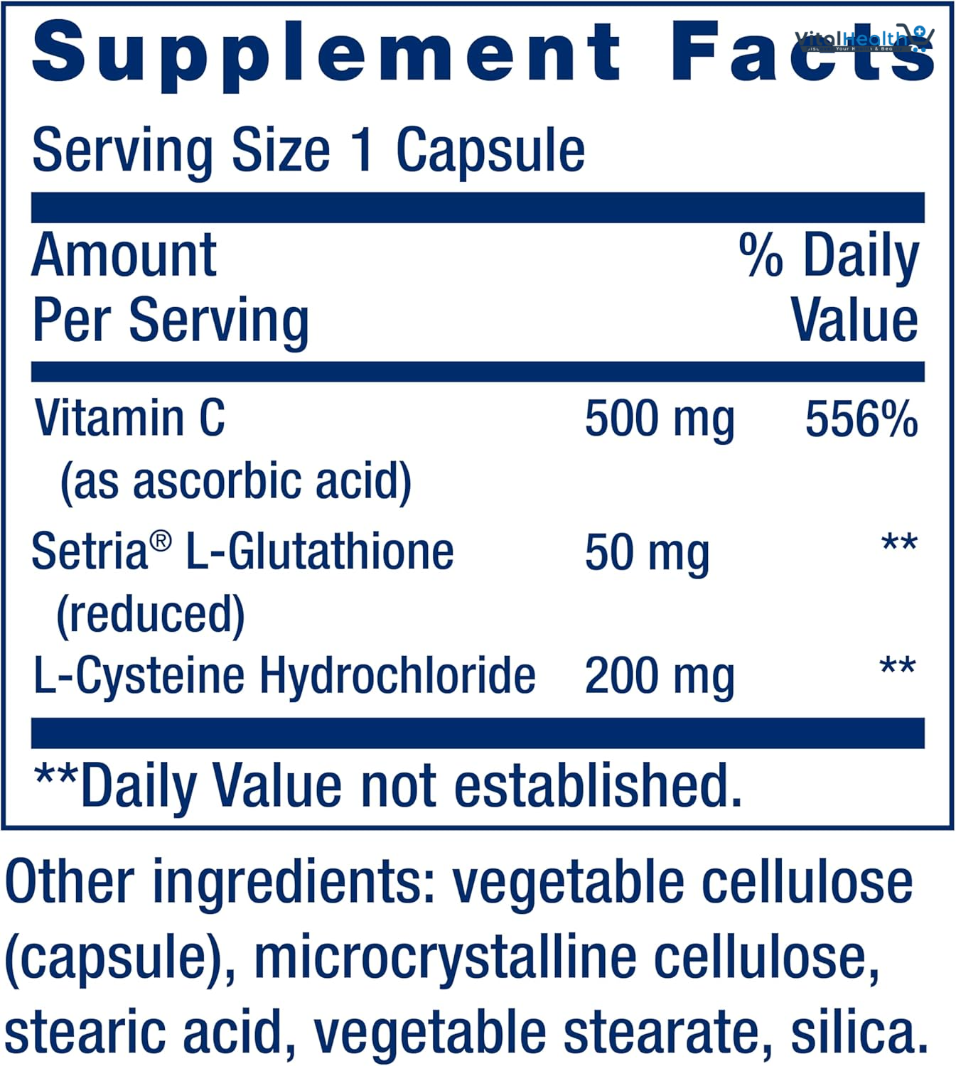 Life Extension Glutathione, Cysteine &amp; C, 500 mg of Vitamin C, Powerful antioxidant Supplement to Support Liver Health, Gluten-Free, Non-GMO, 100 Capsules thumbnail 2