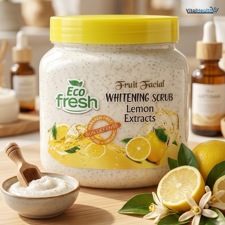Eco Fresh Whitening Scrub 300ML – Deep Cleansing &amp; Brightening Face and Body Scrub (Apricot Extracts) thumbnail 3