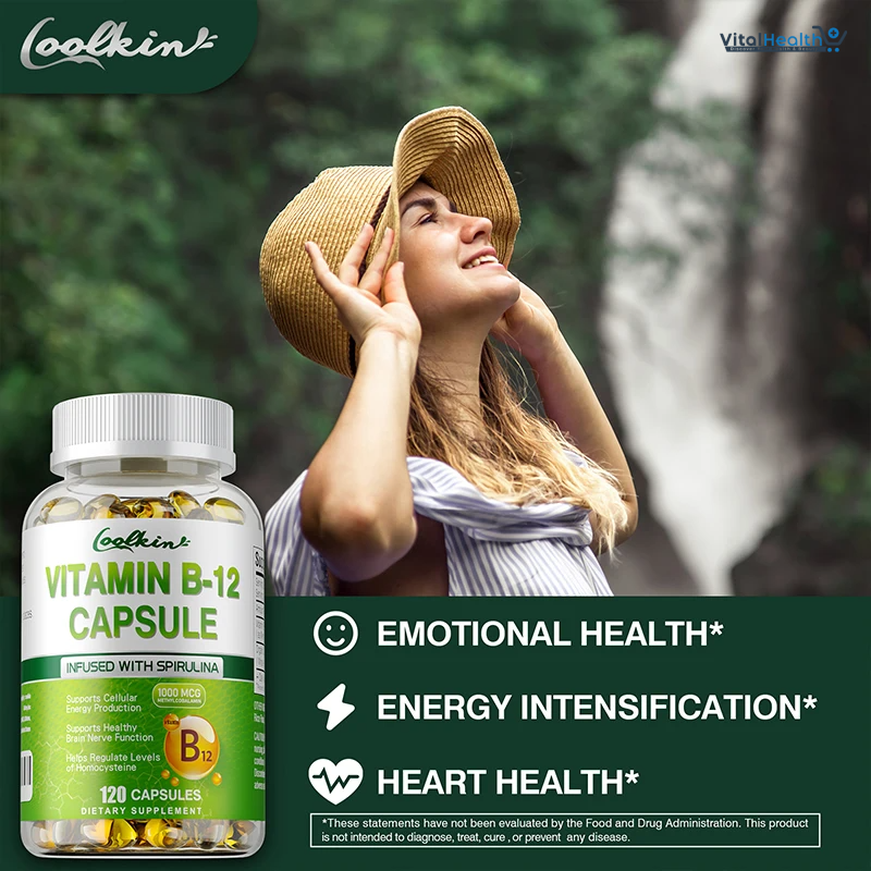 Vitamin B12 Capsules - Methylcobalamin Supplement for Mind, Energy, Brain, Mood, Heart Support - 120 Count thumbnail 3