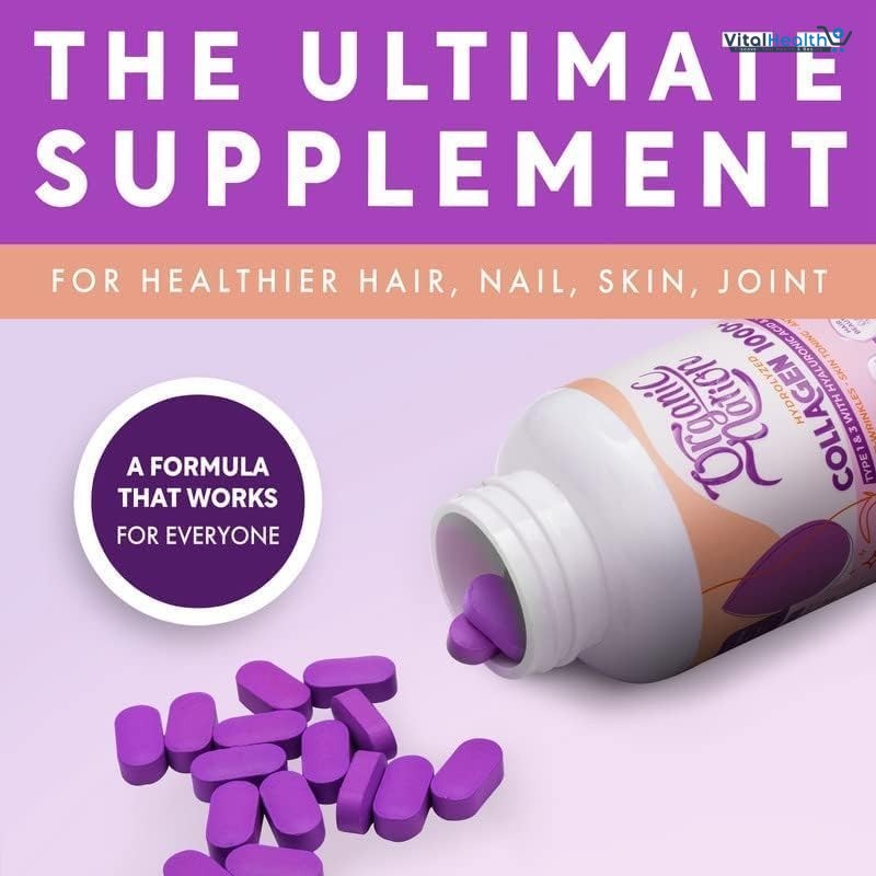 ORGANIC NATION Hydrolyzed Collagen 1000+ 90 Coated Tablets | For Silky Smooth Skin | Anti-Wrinkles | Anti-Aging With Hyaluronic Acid and Vitamin C thumbnail 6