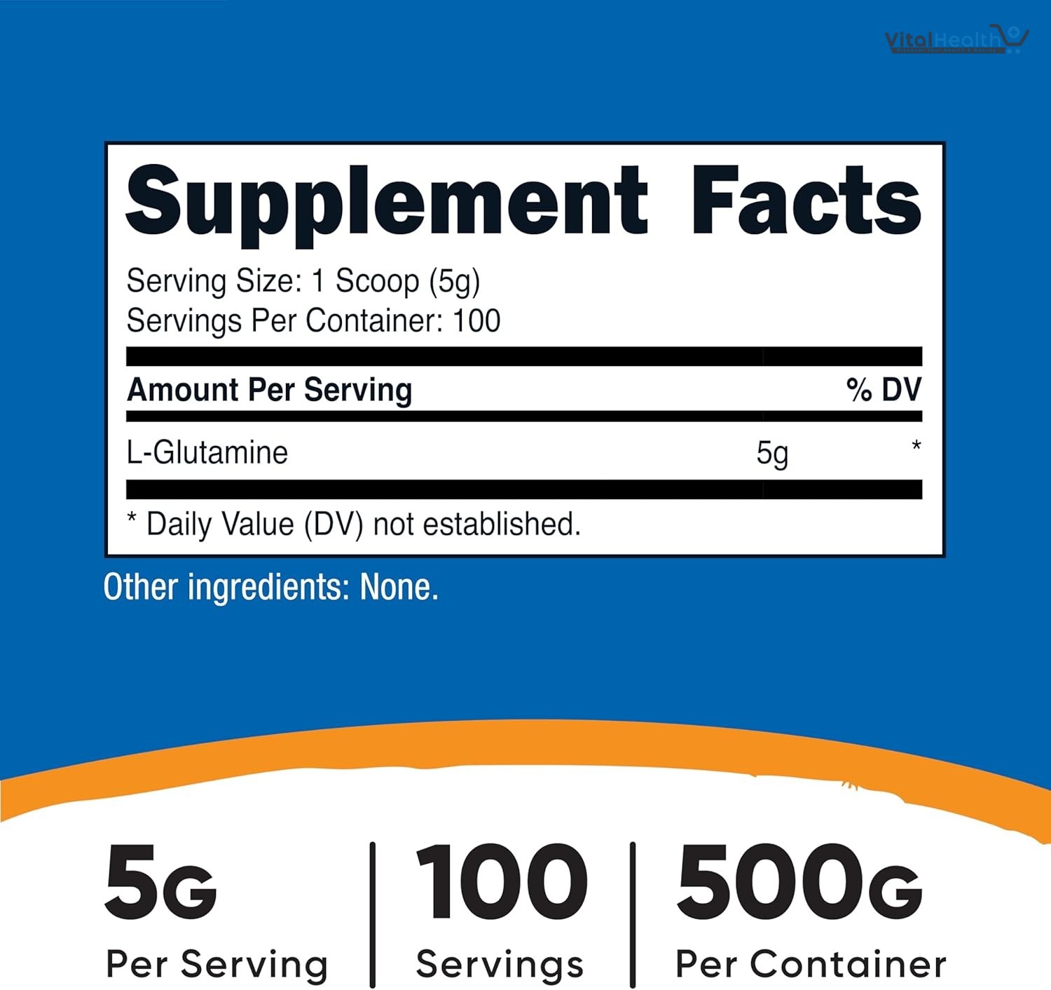 Nutricost L-Glutamine Powder - Gluten Free &amp; Non-GMO (500 g, Unflavored) thumbnail 2
