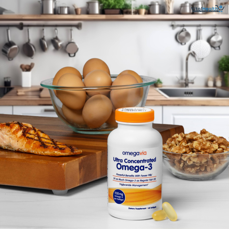 OmegaVia Ultra Concentrated Omega 3 Fish Oil Burpless, 60 Softgels, Triple Strength Omega 3 Fish Oil Supplements, 1135 mg Pure Omega3, No Fishy Burps, High EPA DHA DPA thumbnail 4