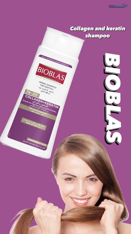 Bioblas Collagen + Keratin Hair Loss Herbal Shampoo – Anti-Hair Fall &amp; Volumizing Formula (360ml) thumbnail 2