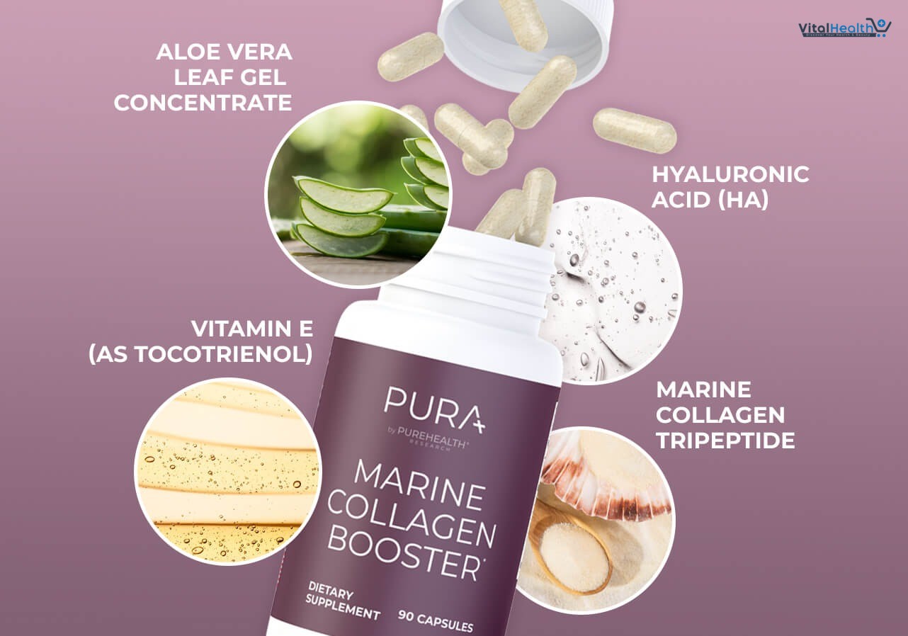 Pura Marine Collagen Booster _ Skin Rejuvenation Support, Prevent Wrinkles _ 90 Count thumbnail 3