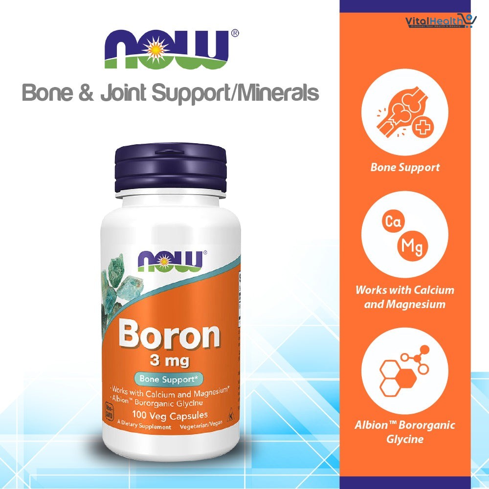 NOW Supplements, Boron 3 mg (Bororganic Glycine), Structural Support*, 250 Veg Capsules thumbnail 3