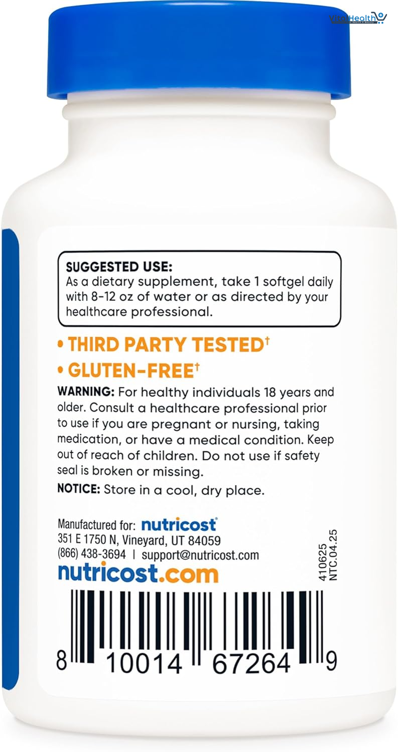 Nutricost Vitamin K2 MK-7 100 mcg, 240 Softgels - Gluten Free and Non-GMO MK7 thumbnail 2