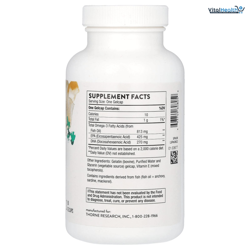 THORNE Super EPA Omega-3 Fish Oil Supplement with EPA &amp; DHA 90 Softgels thumbnail 4