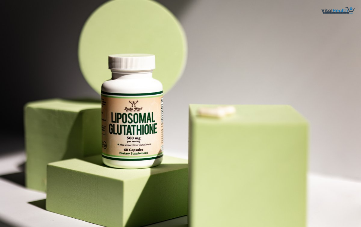 Liposomal Glutathione Supplement 500mg per Serving, 60 Capsules (Vegan Safe, Non-GMO) Max Absorption Liposomal Glutathione with Genuine Smell and Taste by Double Wood thumbnail 2