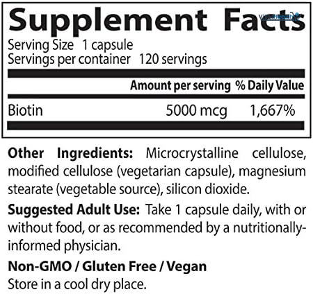 Doctor's Best, Biotin, 10,000 mcg, 120 Veggie Caps thumbnail 5