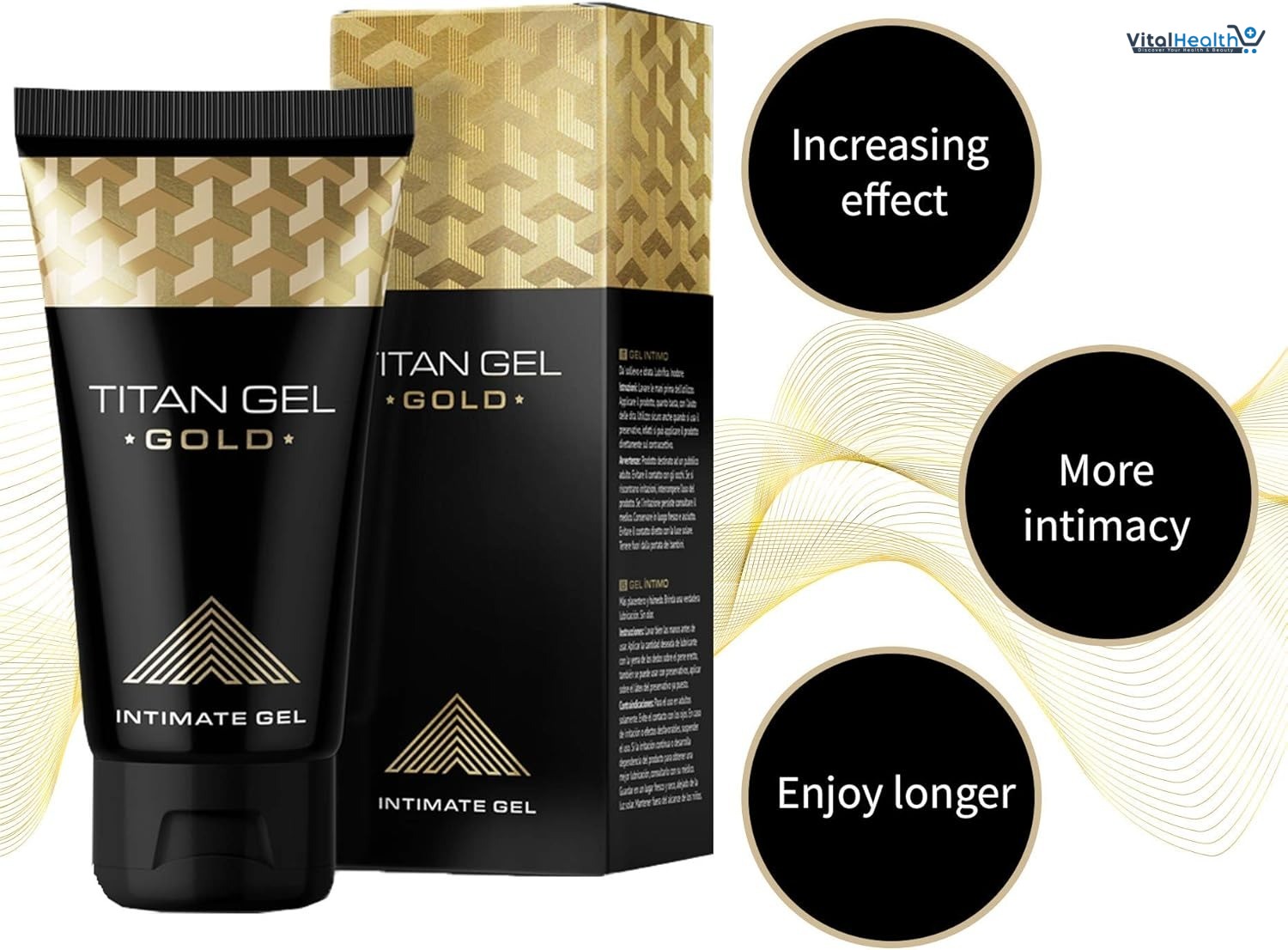 Titan Gel Gold for Men Original. Male Natural Massage Cream, 50ml thumbnail 2