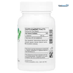 THORNE - Theanine - 200mg of L-Theanine - Support a Healthy Stress Response, Relaxation, and Focus - Increases Brain Alpha-Wave Production* - 90 Capsules thumbnail 6