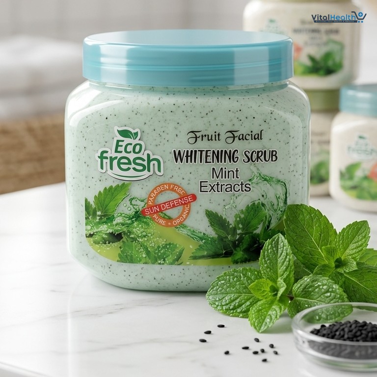 Eco Fresh Whitening Scrub 300ML – Deep Cleansing &amp; Brightening Face and Body Scrub (Apricot Extracts) thumbnail 2